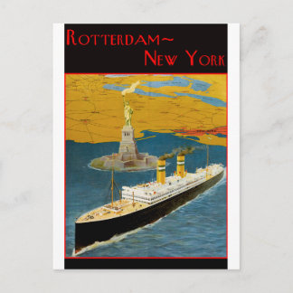 Vintage Travel Poster: Rotterdam - New York Postcard