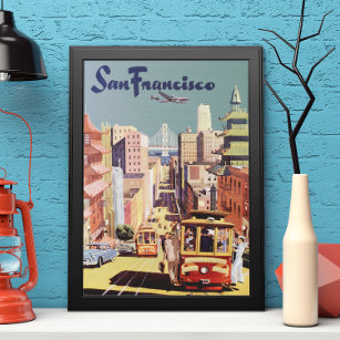 Vintage Travel Poster San Francisco Cable Cars