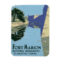 Vintage Travel Poster Showing Fort Marion