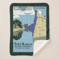 Vintage Travel Poster Showing Fort Marion