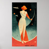 Vintage Travel Poster. Space