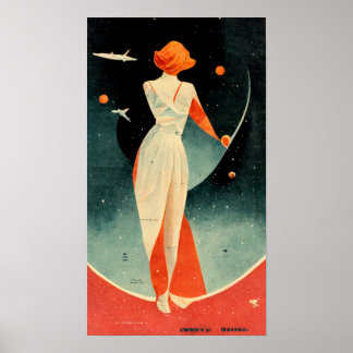 Vintage Travel Poster. Space Poster