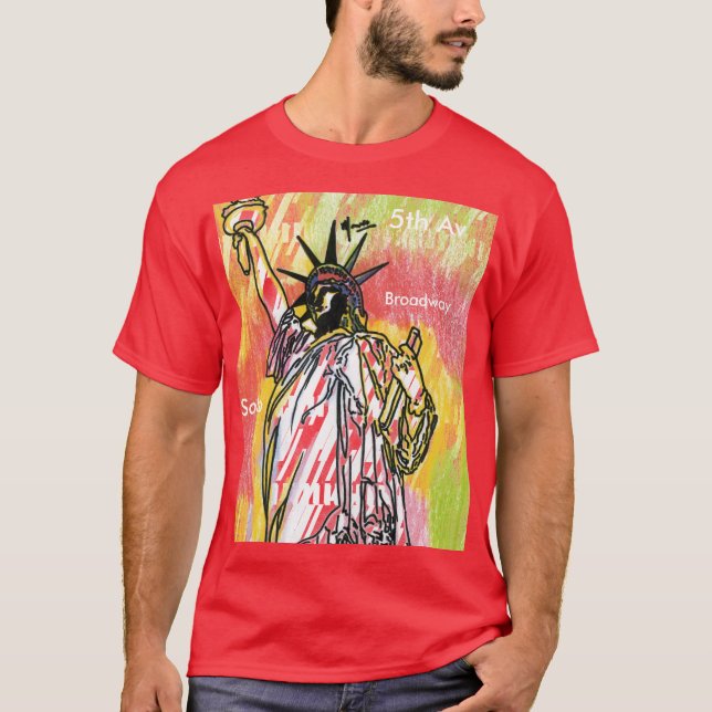 Vintage travel poster statue of liberty NYC Shirt (Front)