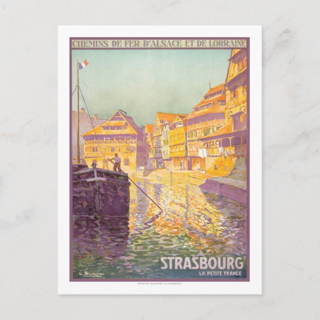 Vintage Travel Poster,Strasbourg Postcard (Front)