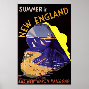 Vintage Travel Poster / Summer in New England