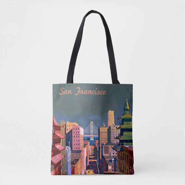 Vintage Travel Poster Tote - San Francisco Bag (Front)