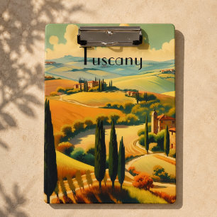 Vintage Travel Poster Tuscany countryside Clipboard