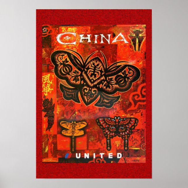 Vintage Travel Poster United China (Front)