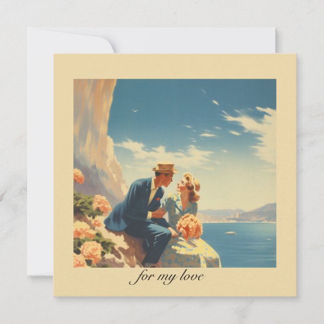Vintage Travel Poster, Valentine customisable (Front)