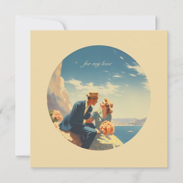 Vintage Travel Poster, Valentine customisable (Front)