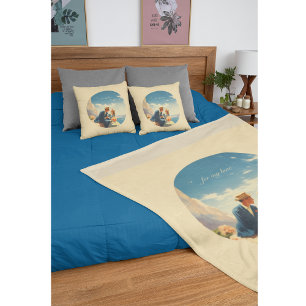 Vintage Travel Poster, Valentine customisable Cushion