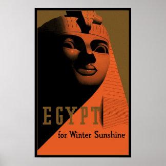 Vintage Travel Poster with Sphinx, Egypt, Africa