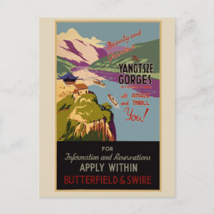 Vintage Travel Poster Yangtsze China PostCard