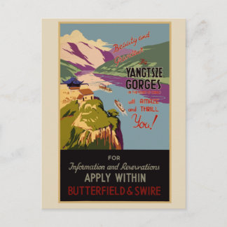Vintage Travel Poster Yangtsze China PostCard