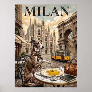 Vintage Travel Posters Milan Italy Dog