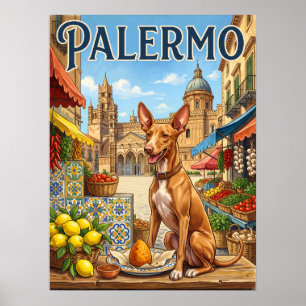 Vintage Travel Posters Palermo Sicily Dog Aranci