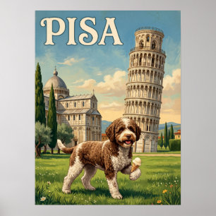 Vintage Travel Posters Pisa Italy Dog Leaning