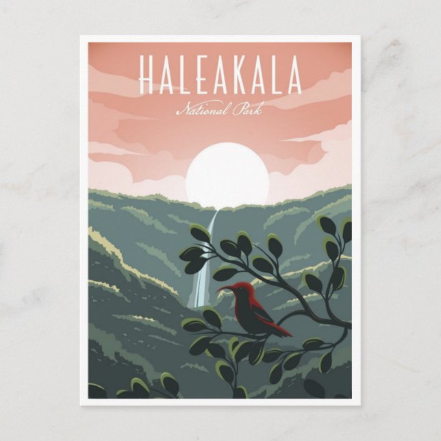 vintage travel retro Haleakala Hawaï national park Postcard (Front)
