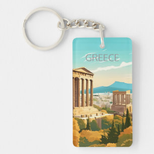vintage travel retro souvenir greece grèce  key ring