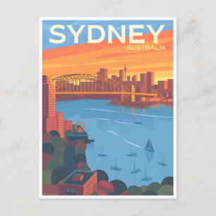 vintage travel retro Sydney Australia australie Postcard