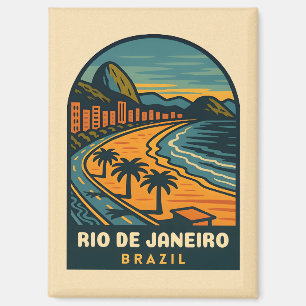 Vintage Travel Rio de Janeiro Copacabana Beach Magnet