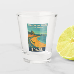 Vintage Travel Rio de Janeiro Copacabana Beach Shot Glass