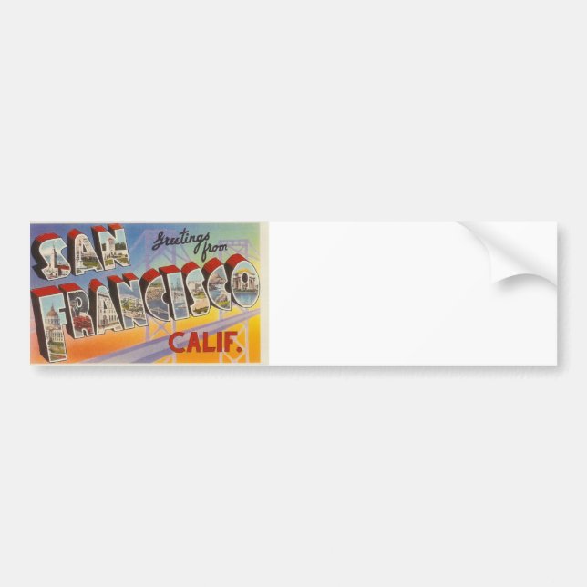Vintage Travel San Francisco Bumper Sticker (Front)