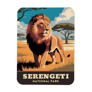 Vintage Travel Serengeti National Park Tanzania Magnet