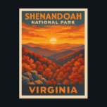 Vintage Travel Shenandoah National Park Virginia Postcard<br><div class="desc">Embrace the serene beauty of the Blue Ridge Mountains with this retro travel-inspired postcard featuring Shenandoah National Park. Infused with nostalgic vibes and vintage charm,  this piece is perfect for hikers,  road trippers,  and lovers of timeless Appalachian landscapes.</div>