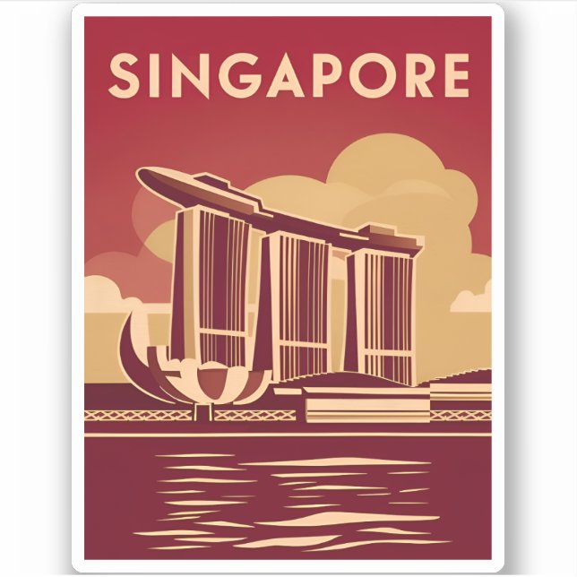 Vintage Travel Singapore City Retro Scenic (Front)