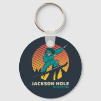 Vintage Travel Snowboarding Jackson Hole Wyoming