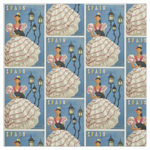 Vintage Travel Spain customisable fabric