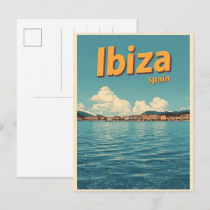 vintage Travel spain IBIZA Balearic islands gifts Postcard