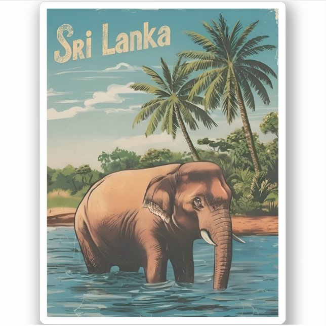 Vintage Travel Sri Lanka Ceylon Retro Scenic (Front)