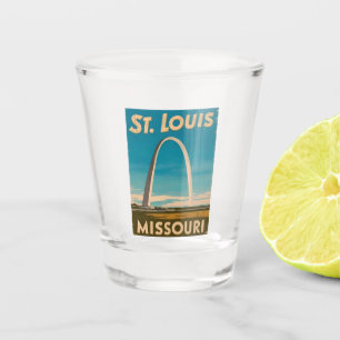Vintage Travel St Louis Gateway Arch Retro Scenic Shot Glass