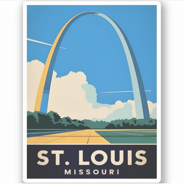 Vintage Travel St Louis Missouri Gateway Arch (Front)