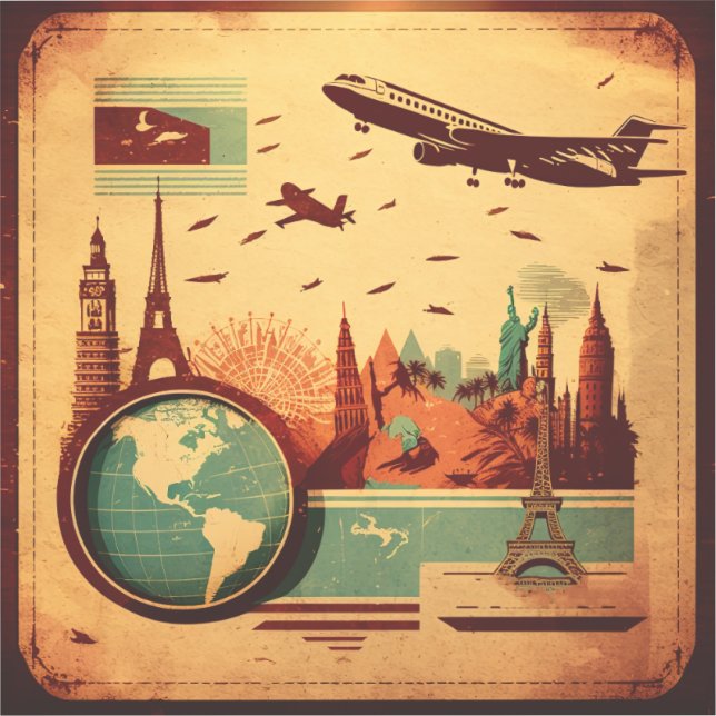 Vintage Travel Stickers (Front)