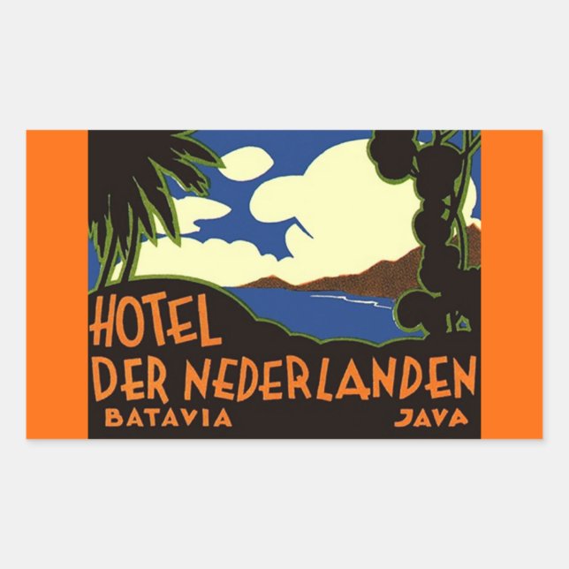 Vintage Travel Stickers Batavia Jakarta Indonesia (Front)