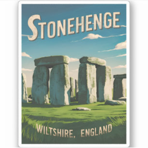 Vintage Travel Stonehenge England Retro Graphic