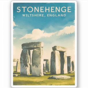 Vintage Travel Stonehenge England Retro Scenic