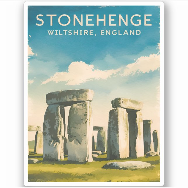 Vintage Travel Stonehenge England Retro Scenic (Front)
