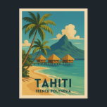 Vintage Travel Tahiti French Polynesia Beach Retro Postcard<br><div class="desc">Escape to island paradise with this vintage travel-inspired postcard featuring Tahiti. Showcasing turquoise waters,  lush mountains,  and tropical serenity,  it captures the timeless allure of French Polynesia. Perfect for beach lovers,  wanderers,  and fans of classic retro travel aesthetics.</div>