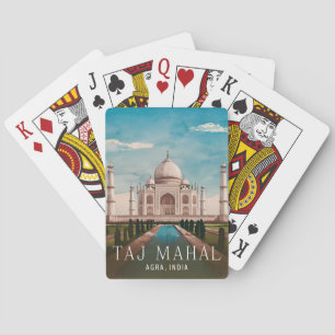 Vintage Travel Taj Mahal India Retro Scenic Playing Cards
