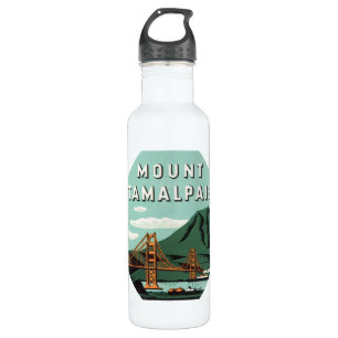 Vintage Travel, Tamalpais Mountain or Mount Tam 710 Ml Water Bottle