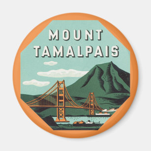 Vintage Travel, Tamalpais Mountain or Mount Tam Magnet