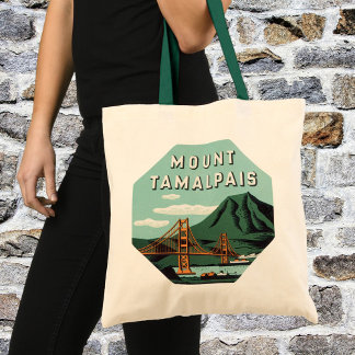 Vintage Travel, Tamalpais Mountain or Mount Tam Tote Bag