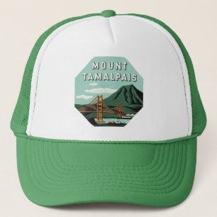 Vintage Travel, Tamalpais Mountain or Mount Tam Trucker Hat
