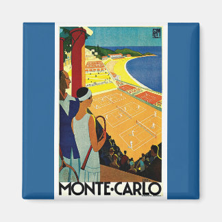 Vintage Travel, Tennis, Sports, Monte Carlo Monaco Magnet