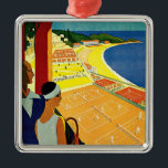 Vintage Travel, Tennis, Sports, Monte Carlo Monaco Metal Tree Decoration<br><div class="desc">Vintage illustration European travel poster or luggage label from Monte Carlo in Monaco featuring a couple holding tennis rackets and watching a tennis tournament near the beach and the beautiful blue Mediterranean Sea. Love and romance on the tennis courts. Monte Carlo is most famous for its casino, Le Grand Casino....</div>