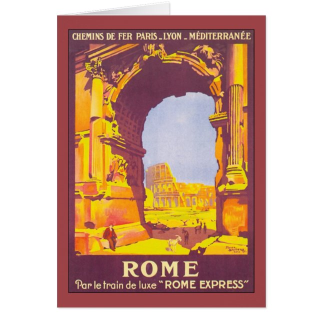 Vintage Travel, the Coliseum in Rome Italy Italian (Front)